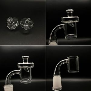 Platt topp 2mm tjock 25mm Od Quartz Banger med glas Carb Cap 10mm 14mm 18,8mm 45 90 grader kvarts naglar för bong