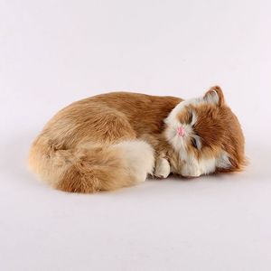 Dorimytrader Pop Pelúcia Simulação Brinquedo Do Gato Realista Adorável Realista Animais de Estimação Gato Boneca Decoração para o Presente Do Carro 27x18x10 cm