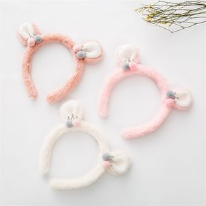 Autumn And Winter Baby Hair-Sicks lLovely Girls Imitation Rabbit Hair Hoop Cute Kids Bear ear With Crown And Ball Top Hairpins Hair-Accessories