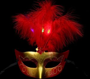 Luminous Feather Mask, Bar Masquerade Mask, Halloween Mask, Children's Zabawa L157