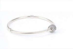 Wholesale crystal silver bracelets for sale - Group buy Authentic Sterling Silver Moments Pave Silver Bracelet CZ You can Mix Size