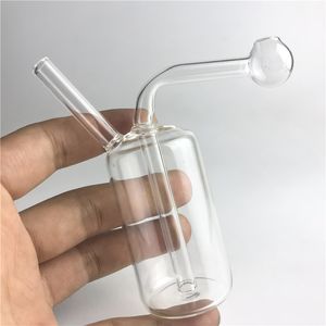 Novo mini bong queimador de óleo de vidro com pirex transparente de 4 polegadas queimador de óleo de vidro grosso bong reciclador de tubo de água queimador de óleo