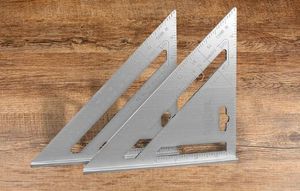 Hochwertiges 7-Zoll-Dreiecksparrenlineal aus Aluminiumlegierung, Winkelmesser, Schreiner-Messwerkzeug