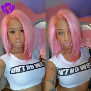 12 Inch Bob pink Synthetic Lace Front Wigs blonde/black/brown available Short Hair wig Glueless For Women Natural Hairline 150% Density