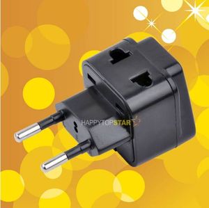 1 to 2 Splitter Universal UK/US/EU/AU 3 Pins / 2 Pins Socket to EURO / Brazil / Russia 2 Pin Travel Power Adapter Adaptor Plug