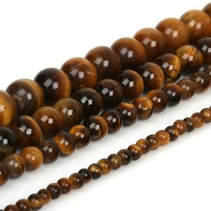 8mm Tiger Eye Pärlor Natursten Pärlor Runda Spacer Lösa pärlor för smycken Göra DIY Braceletecklace Storlek 4/6 / 8 / 10mm