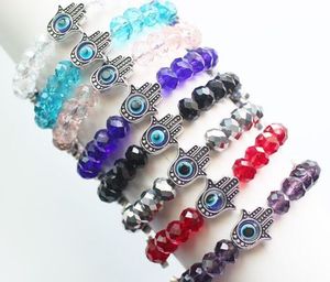 new 10pcs/lot Glass Crystal Evil Eye Beads Bracelets Lucky Charms Bangle Gift