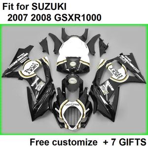 Kostenloses individuelles Verkleidungsset für Suzuki GSXR1000 07 08, schwarz-weißes Verkleidungsset GSXR1000 2007 2008 FG56