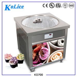 Free shipping to door ETL CE kitchen dining bar 70cm flat big pan fried stir instant fry ice cream machine