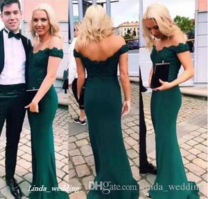 Wholesale emerald green dresses plus size for sale - Group buy 2019 Emerald Green Bridesmaid Dress Off The Shoulder Country Garden Formal Wedding Party Guest Maid of Honor Gown Plus Size Custom Made
