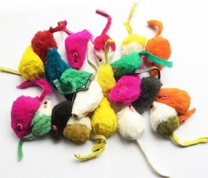 2019 Hot selling 5cm Rabbit Fur False Mouse Pet Cat Toys Mini Funny Playing Toys For Cats Kitten Polychromatic mixture