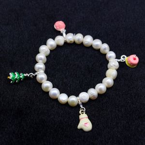 Bijoux de perles naturelles de mode bracelet de perles d'eau douce blanches accessoire de bricolage bracelet de perles