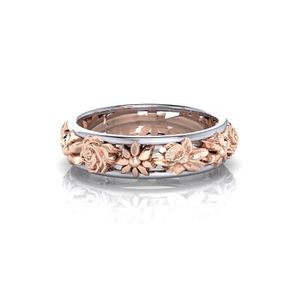 Rose Gold Plant Flower Ring Band Rings engagement rings for women fashion jewelry women rings fashion jewelry