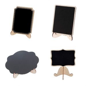 9 * 8.2 * 0.3 cm 4 Projetos Mini Madeira Chalkboard Colocado Números Números de Mesa / Sinais de Alimentos Fontes Do Partido Festivo para Festa de Casamento