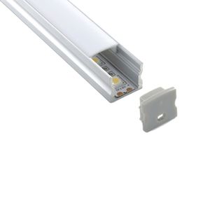 100 x 2 m Sätze/Los U-förmiges LED-Streifenprofil aus Aluminium, 15 mm hohe LED-Strangpressprofile aus Aluminiumprofil für Deckenleuchten