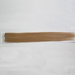 ブロンドのブラジルの髪の二重描かれたテープの延長100G人間のレミーの髪40pcsストレートの皮の緯糸髪の拡張子テープ8a金髪