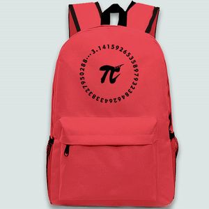 Pi backpack Ratio of circumference to diameter day pack school bag Letters Print rucksack Sport schoolbag Outdoor daypack