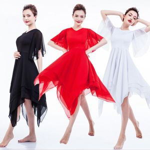 Women Elegant Lyrical Modern Dance Costumes Ballet Dress Girls Adult Contemporary Dancing dresses Practice Clothing Suits Outfit