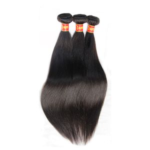 Russian Virgin Hair Straight 3Pcs Lot Russian Silky Straight Human Hair Weave Bundles Cheap Russian Remy Hair Extentions Natural Black 1B