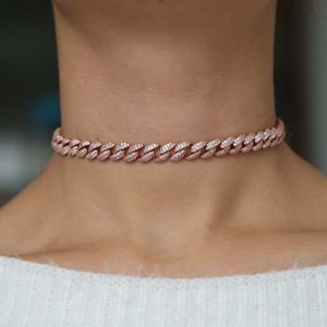 Jul Nya Punk Dubbelskikt Tennis Chain Chocker Necklace Sparkly Wide Rhinestone Chockers Smycken Kvinnor Femme Hög kvalitet