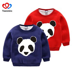 Barn Fleece Hoodies Baby Sweatshirt Boys Girls Långärmad Bomull Panda T Shirts Barn Vinter Inside Tops Toddler Shirts