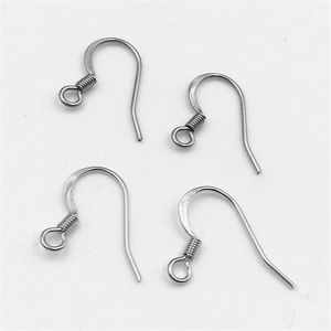 200pcs lot stainless steel Earring Hook Ear Hook Clasp With Bead Charms Jewelry Findings for DIY Fashion Hot