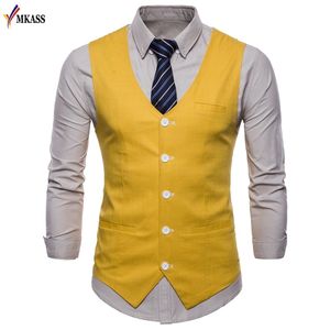 2018 neue Marke männer Klassische Formale Business Slim Fit Kleid Weste Anzug Mode Hochzeit Party Smoking Weste Große größe M-4XL