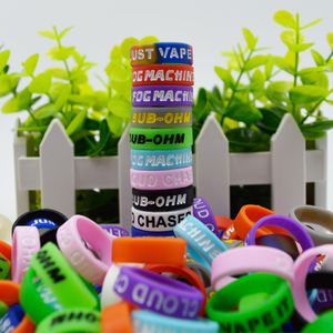 Embossed Letter protect band with colorful silicone rubber bag rings for glass tube 23mm*7mm*1.5mm