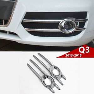 Chrome Car Front Fog Lamps Frame Decorative Trim Strip For Audi Q3 2013-2015 Exterior Styling Accessories Stickers