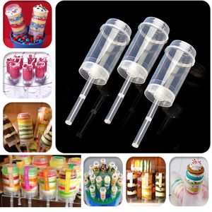 Najnowsze ciasto Push Pojemniki do pieczenia Uzależnienie Do Pieczenia Bareware Clear Push-Up Cake Shooter (Push Pops) Plastikowe pojemniki HH7-1117