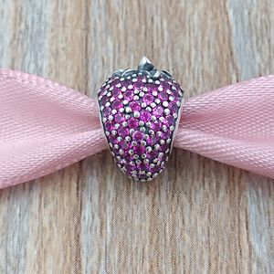 Andy Jewel Authentic 925 Sterling Silber Perlen Erdbeer -Charme für europäische Pandora -Schmuckarmbänder Halskette 791899czr