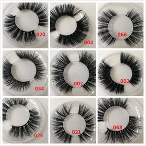 3D Mink False Eyelashes 1 Pair Soft 18 Styles Round Case Long Thick Cross Natural Makeup Faux Eye Lashes Extension