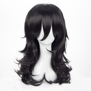 Min hjälte Academia Shota Aizawa Style Anime Cosplay Long Wavy Curly Wigs Free Cap