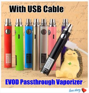 새로운 UGO-V II UGO-T 배터리 650 900 1100mah Evod Ugo Passthrough E 담배 3.3-4.2v 마이크로 USB 충전 포트 자아 510 스레드 vape 펜