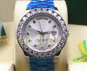Beste Weiße Uhren großhandel-Luxusuhr beste Qualität Edelstahl Armband W Weißgold Bigger Diamond Dial Keramik Lünette MM mechanische Mann Uhren