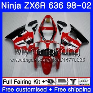 ZX-6R dla Kawasaki Factory Red ZX-636 ZX636 ZX6R 98 99 00 01 02 212HM.26 ZX600 600CC ZX 6R 636 6 R 1998 1999 2000 2001 2002 Owalnia