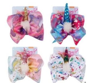 jojo bows large rainbow unicorn bowknot print grosgrain ribbon hair bows with clip kids handmade hair accessory