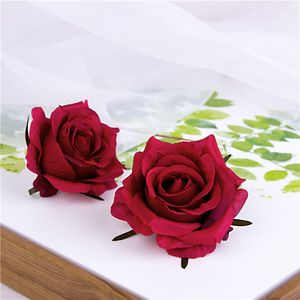 50 sztuk Jesień Rose Head Sztuczne Kwiaty Home Decal Realistyczne Symulacja Jedwab Kwiaty Dla Materiały Ślubne Rose Wall Murt