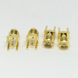 Gold PCB Mount SMA Female Plug Straight RF Connector Adapter Jack Panel Mount Through Hole Vertical