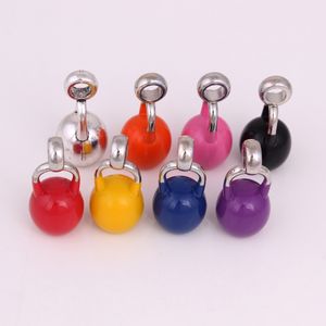 Wholesale acrylic lockets resale online - Mix Order Colorful Spray Paint Sports Kettlebell Pendant Fitness Bodybuilding Exercise For Men Women Inspirational Jewelry Accessory Gifts