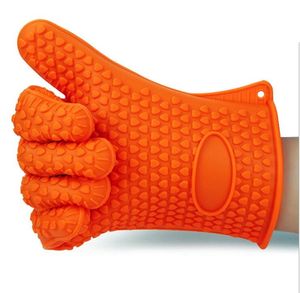 Silicone Cozinha Cozinhar Luvas Forno de Microondas Não-slip Mitt Resistente Ao Calor Silicone Casa Luvas De Cozimento De Cozimento luvas PARA CHURRASCO Titular