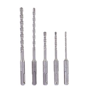 Freeshipping 5pcs / set Feramentas 2 Pits Hammer Impact Drill Bit SDS SHANK 2 Slot Elektrisk Hammer Borr Bit Set Rotary Concrete Masonry