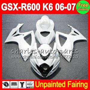 8GIFTS UNPAINTED FULL FAIRING KIT FÖR SUZUKI GSX-R600 06-07 GSXR600 GSXR 600 GSX R600 K6 06 07 2006 2007 2006-2007 Fairings Bodywork Body