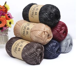 100g/ball Silk Cotton Knitting Yarn Crochet Needlework Thick Wool Thread Yarn For Hand Knitting Scarf Sweater Eco-friendly