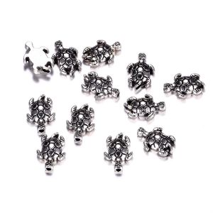 Wholesale turtle necklace charms for sale - Group buy 100PCS x8mm Alloy Vintage Design Silver Color Animal Pendant Sea Turtle Charms for Necklace Bracelet DIY Jewelry Making Accessories