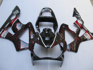 Hot Sale Fairings Set för Honda CBR900RR CBR929 2000 2001 Black Red Flames Fairing Kit CBR929RR00 01 BC34