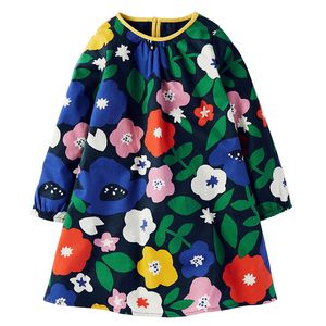 Hot Baby Girls Dresses Långärmad Bomull Princess Dress 2018 Vår Höst Casual Kids Klänningar för Girls Jersey Kläder Barnkläder