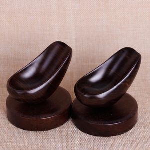 Wooden craft gift pipe rack, ebony carving spoon type base, pipe decoration rack mounting rack