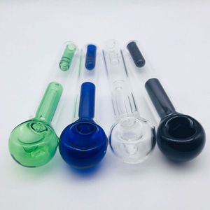 Newest designMini handle glass pipe smoking pipe Spoon Bubbler Hybrid Spill Proof smoking bong free shipping