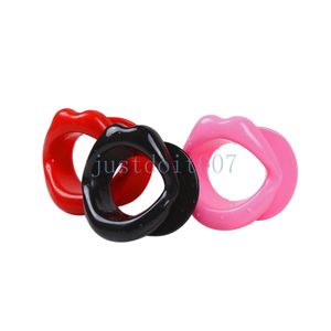 Bondage Sexy Silikon Red Lips Open Mouth Gag Ring Harness weiches Rollenspiel Restraint Sissy #E94